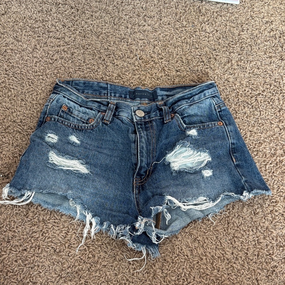 Aeropostale Blue Distressed Jean Shorts